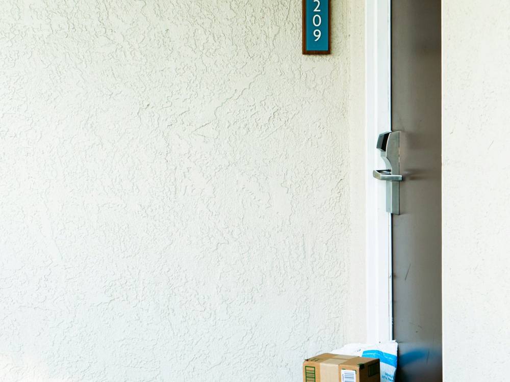 A parcel handed over at the door
